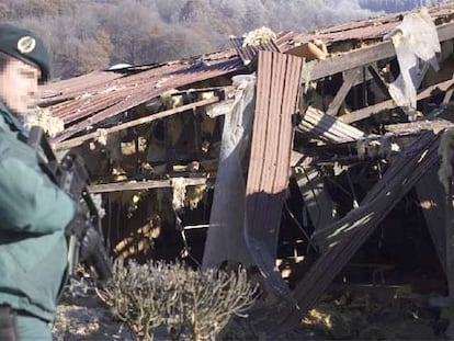 Estado en que quedó la discoteca Bordatxo tras el atentado de ETA con una furgoneta bomba.