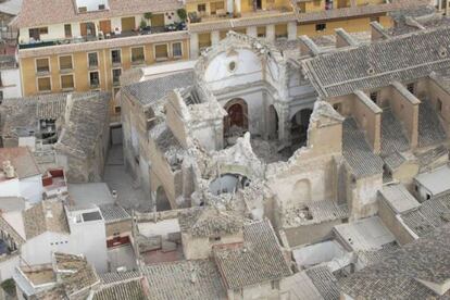 Imagen aérea de Lorca tras el terremoto, incluida en el proyecto de reconstrucción de B.A.B. Arquitectos