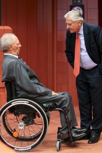 El ministro alemán de Finanzas, Wolfgang Schaüble, izquierda, y el presidente del BCE, Jean-Claude Trichet.