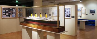 Maqueta expuesta en la muestra 'Titanic, cómo se construyó y por qué se hundió', en el Aquarium de San Sebastián.