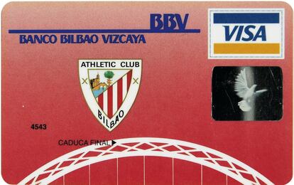 Las entidades de crédito sacan tarjetas de crédito vinculadas a clubes de fútbol, en este caso BBV con el Atletic Club de Bilbao