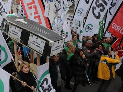 La manifestación de los funcionarios de Justicia, el pasado viernes. 