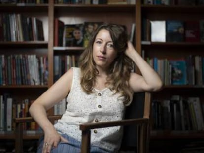 Pilar Palomero, en la librería Ocho y Medio de Madrid.