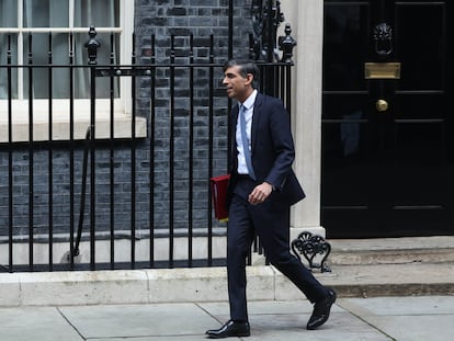 Britain's Prime Minister Rishi Sunak departs Downing Street in London, Britain, 06 March 2024. Britain's Chancellor Jeremy Hunt will announce his Spring Budget in a statement to Parliament.