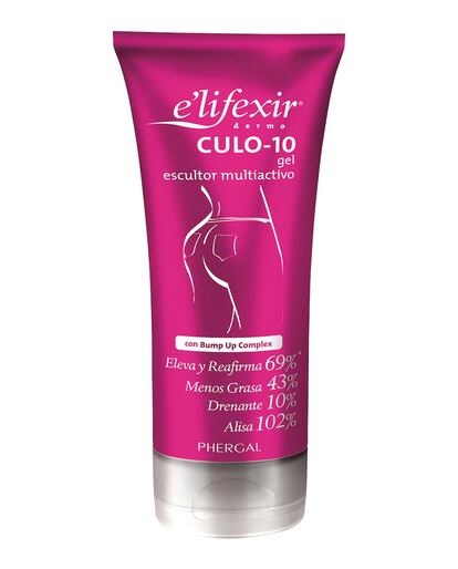 Gel dermo-escultor Culo-10 de E'lifexir, 11,85 euros. Es un producto mutiactivo que te ayudará a elevar los glúteos y a esculpir tu figura.