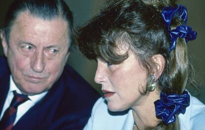 Carmen Cervera y Hans Heinrich von Thyssen-Bornemisza en Barcelona en 1992.