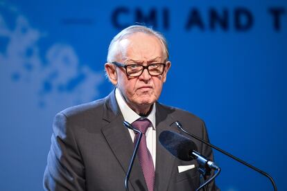 Former Finnish President Martti Ahtisaari attends the 'Wisdom Wanted