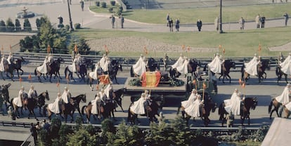 Franco’s funeral procession in Madrid.