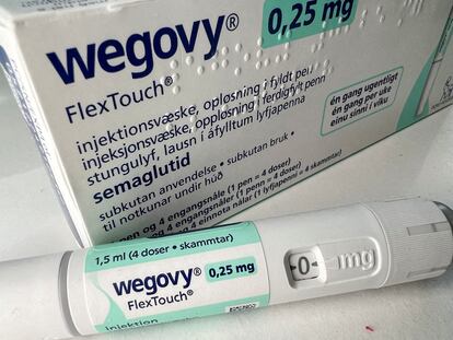 A 0.25 mg injection pen of Novo Nordisk's weight-loss drug Wegovy is shown in this photo illustration in Oslo, Norway, September 1, 2023.