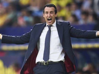 Unai Emery, durante un partido con el Villarreal, equipo que acaba de abandonar.