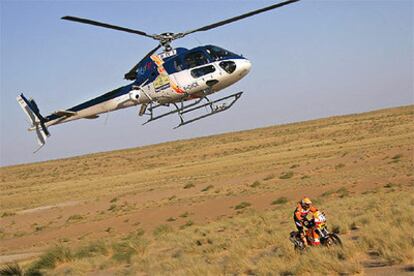 El piloto catalán Marc Coma, del equipo KTM, durante la séptima etapa del Rally Dakar.