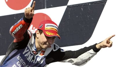 Jorge Lorenzo, feliz en el podio