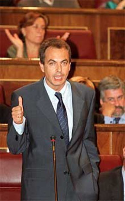 José Luis Rodríguez Zapatero, durante su intervención de ayer.