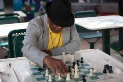 Partida de ajedrez en Domino Park, en la Pequeña Habana, en Miami.