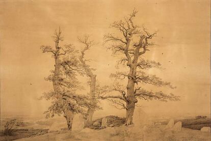 'Túmulo junto al mar', de Caspar David Friedrich