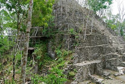 Una de las pirámides de la ciudad maya de El Mirador, en Guatemala.