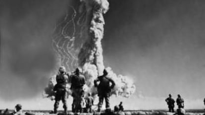 Ensayo con una bomba atómica en Nevada en 1952.
