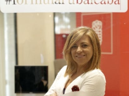 Elena Valenciano, en las oficinas del PSOE en Ferraz (Madrid).