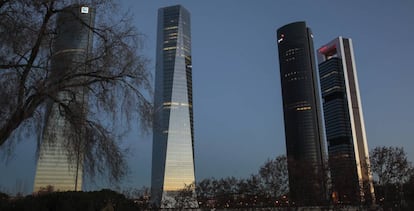 Complejo de las Cuatro Torres, situado en el distrito financiero de Madrid.
