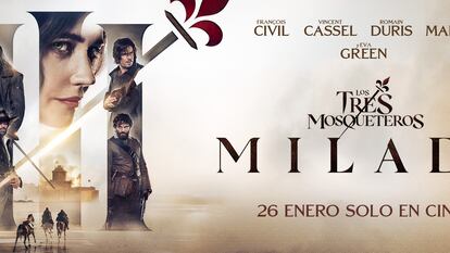 Cartel promocional de la película 'Milady. Los tres mosqueteros', en cines el 26 de enero.