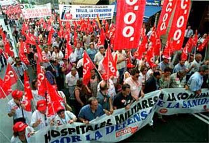 Imagen de la manifestación en favor de la integración de los hospitales militares en la red sanitaria pública.