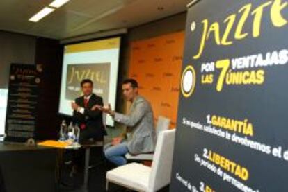 Jos&eacute; Miguel Garc&iacute;a, consejero delegado de Jazztel, en una presentaci&oacute;n.