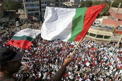 Manifestación contra Estados Unidos celebrada ayer en Karachi.