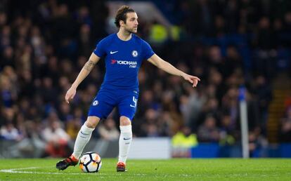 Cesc Fàbregas. en un partido con el Chelsea de la FA Cup.