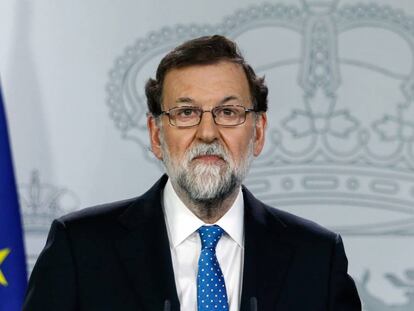 Mariano Rajoy durant una conferència de premsa a la Moncloa.
