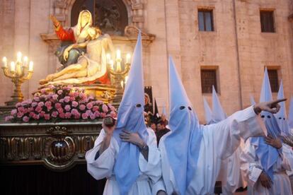 Uno de los pasos de la procesión de Jueves Santo del año pasado en Bilbao