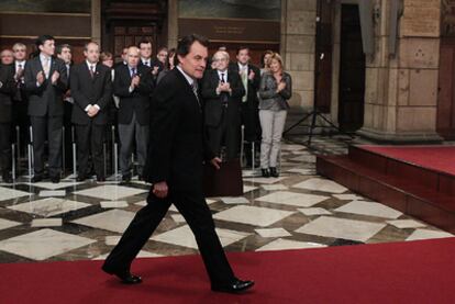 Artur Mas, en el Palau de la Generalitat, antes de pronunciar su conferencia <i>100 días de cambio.</i>