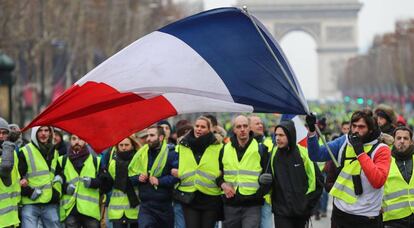 Protesta de los 'chalecos amarillos', este sábado en París.