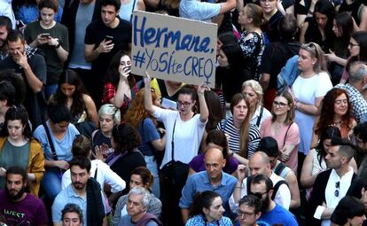 Concentración en Madrid contra La Manada.