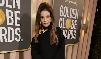 Lisa Marie Presley en la alfombra roja de los Globos de Oro, el pasado 11 de enero