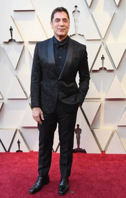 Javier Bardem en la alfombra roja de los Oscar.