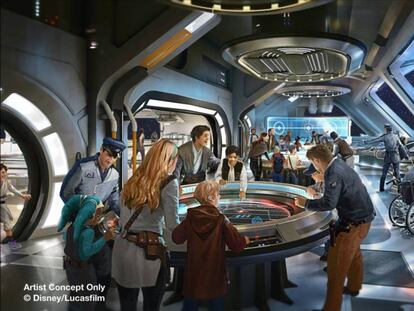 Ilustraci&oacute;n de la futura atracci&oacute;n de Disney dedicada a la &#039;Guerra de las Galaxias&#039; tanto en Disneyland Park como en Hollywood Studios.