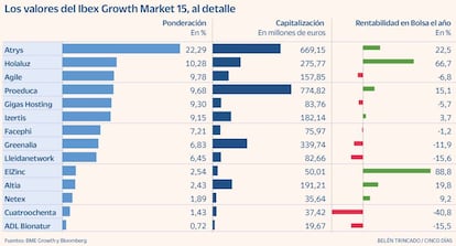 Los valores del Ibex Growth Market 15, al detalle