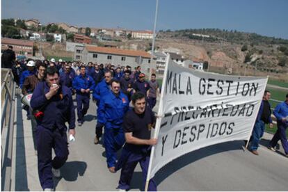 Manifestación de mineros el pasado mes de abril en Sallent-Balsareny