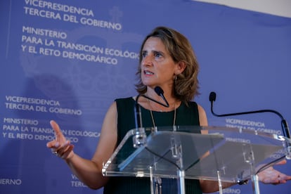 Teresa Ribera, el lunes, tras reunirse con los consejeros para abordar el plan de ahorro energético.