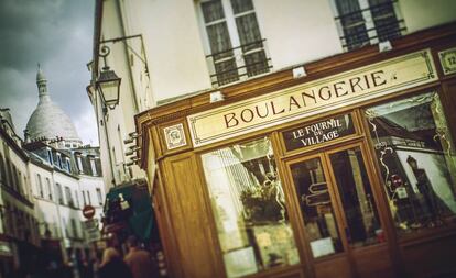 Panadería en el barrio de Montmartre (París).