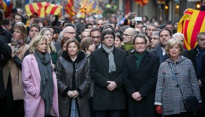 Ortega, Forcadell, Puigdemont, Mas i Rigau, cam&iacute; del TSJC.