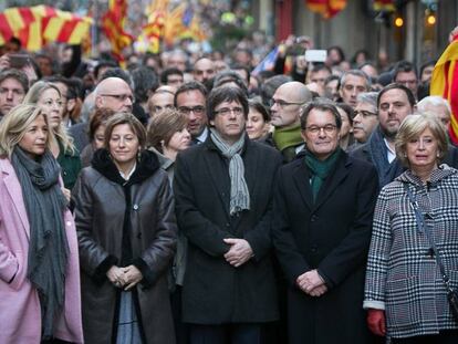 Ortega, Forcadell, Puigdemont, Mas i Rigau, cam&iacute; del TSJC.