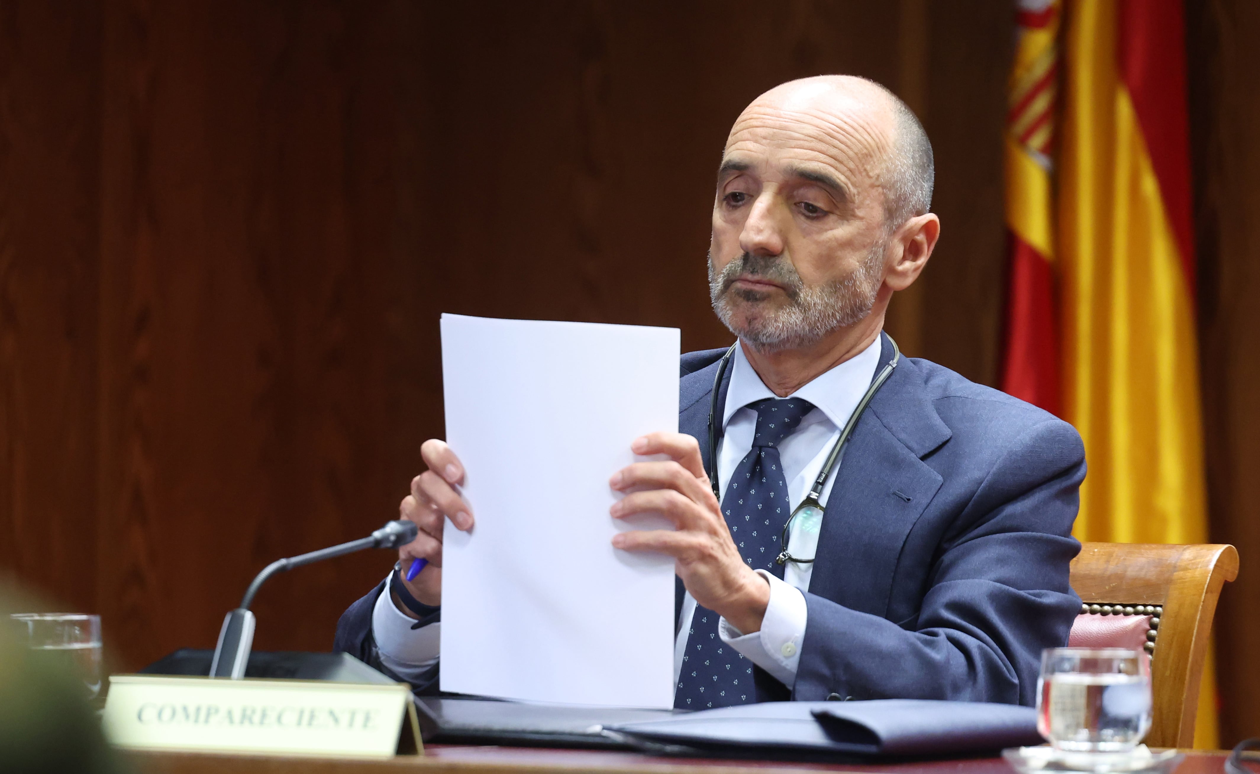El empresario Julio Martínez, durante su comparecencia en el Senado en abril. 