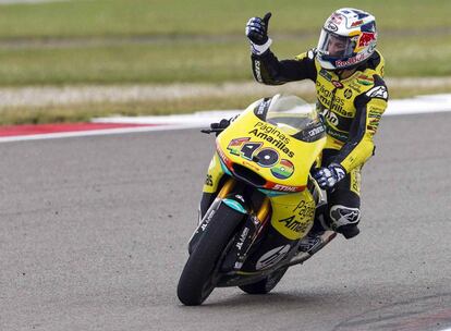 El español Maverick Vinales, de Moto 2, que quedó en segundo lugar.