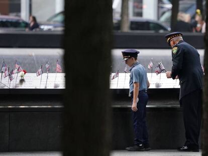 Monumento en memoria de las víctimas del 11-S en el Wolrd Trade Center.
