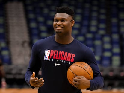 Zion Williamson, poco antes del Pelicans-Rockets, el 29 de diciembre.