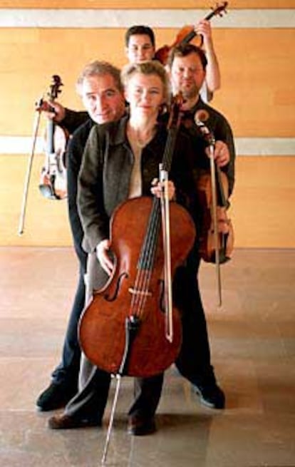 Los miembros del Cuarteto Brodsky, ayer en el Auditori.