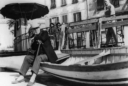 Ezra Pound (Hailey, Idaho, 1885-Venecia, 1972), fotografiado en Rapallo (Italia)
