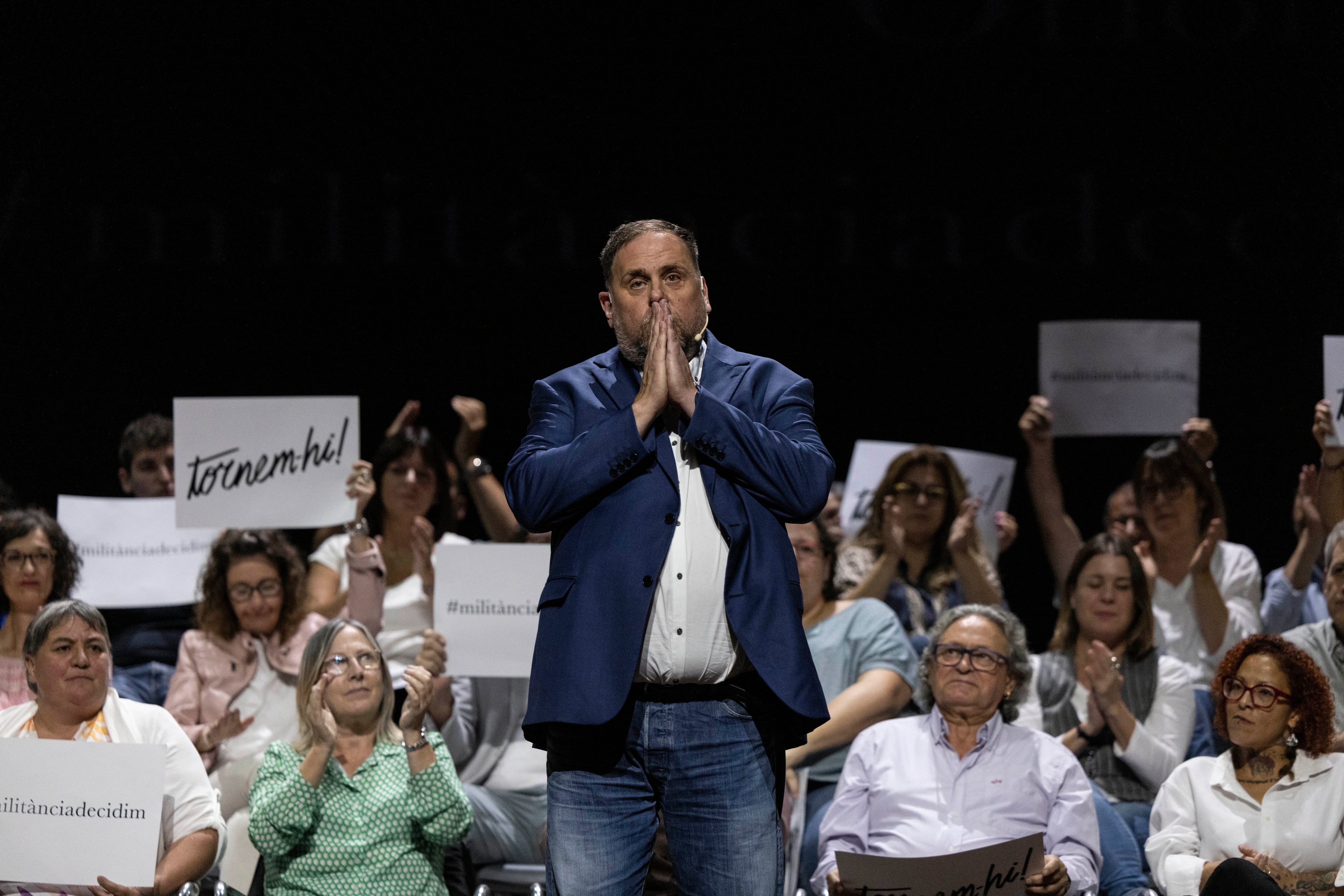 Oriol Junqueras, exvicepresidente de Cataluña, este septiembre en la presentación de su candidatura para liderar ERC.