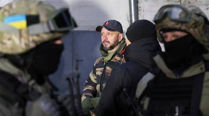 Andriy Antonenko, durante su detención en Kiev, este jueves.